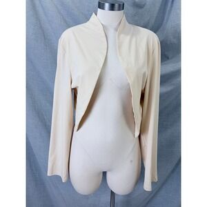 Belle Poque Cream Cropped Bolero Shrug Jacket Peplum Back XXL New